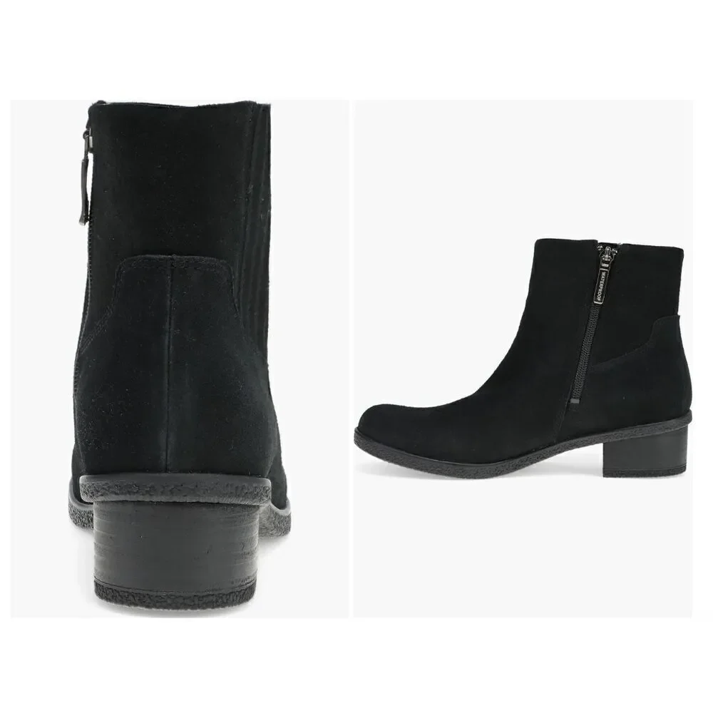 New Dansko Daisie Waterproof Chelsea Women's Ankle Boot Black Suede 41 (10.5-11)